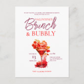 Valentijns Brunch en Bubble Invitation Briefkaart (Voorkant)