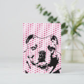 Valentijns - Bulldog Silhouette Feestdagenkaart (Staand voorkant)