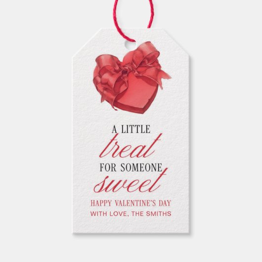 Valentijns Cadeaubijsluiter met Rode Hart Cadeaulabel (Voorkant)