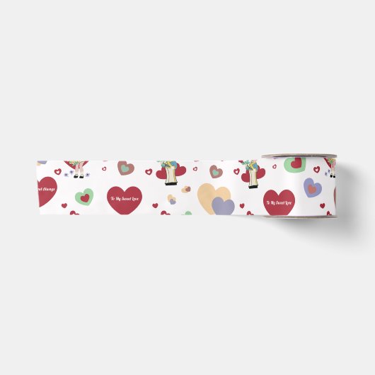 Valentijns Cadeaupapier Satijnen Lint (Voorkant)