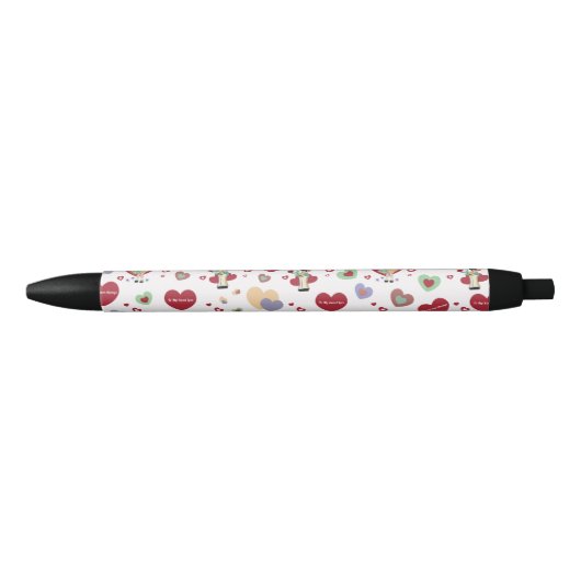 Valentijns Cadeaupapier Zwarte Inkt Pen (Voorkant)