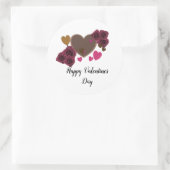 Valentijns Chocolade en Rozen Ronde Sticker (Tas)