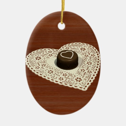 Valentijns chocolade keramisch ornament (Voorkant)