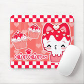 Valentijns Cupcake Kat Mousepad Muismat (Met muis)