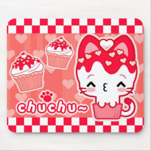 Valentijns Cupcake Kat Mousepad Muismat