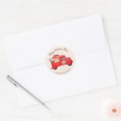 Valentijns Cupido's levering rode vrachtwagen Ronde Sticker (Envelop)
