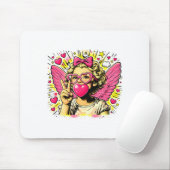 Valentijns Cute Cupid Hart Engel Liefde Vakantie C Muismat (Met muis)