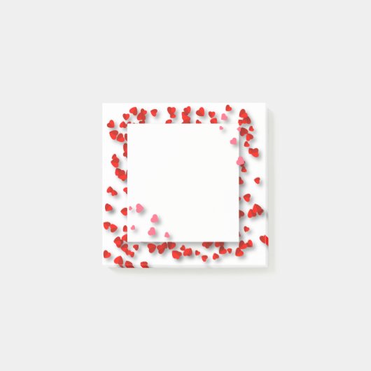 Valentijns Cute Red Hearts Confetti Lijst Post-it® Notes (Voorkant)