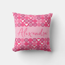 Valentijns Cute Roze Hart en Bloem Patroon Naam