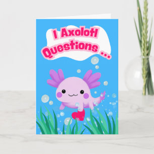Valentijn's Day Axolotl Vragen met het hart Kaart