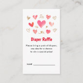 Valentijns Day Baby shower Diaper Raffle Tickets Informatiekaartje (Voorkant)