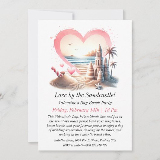  Valentijn's Day Beach Party Kaart (Voorkant)