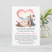  Valentijn's Day Beach Party Kaart (Staand voorkant)