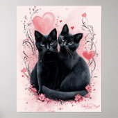 Valentijn's Day Black Cats Poster - Oprechte klass (Voorkant)