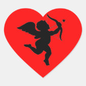 Valentijns Day Cupid Silhoutte Hart Sticker (Voorkant)