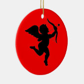 Valentijns Day Cupid Silhoutte Keramisch Ornament (Rechts)