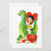  Valentijn's Day Dragon Feestdagenkaart (Voorkant / Achterkant)