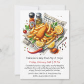 Valentijn's Day Fish Fry & Chips Uitnodiging (Voorkant)