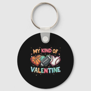 Valentijn's Day Football Basketbal Fun Sleutelhanger