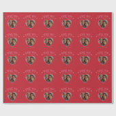 Valentijn's Day Foto rood Gepersonaliseerd Cadeaupapier (Vlak)