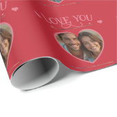 Valentijn's Day Foto rood Gepersonaliseerd Cadeaupapier (Rol Hoek)