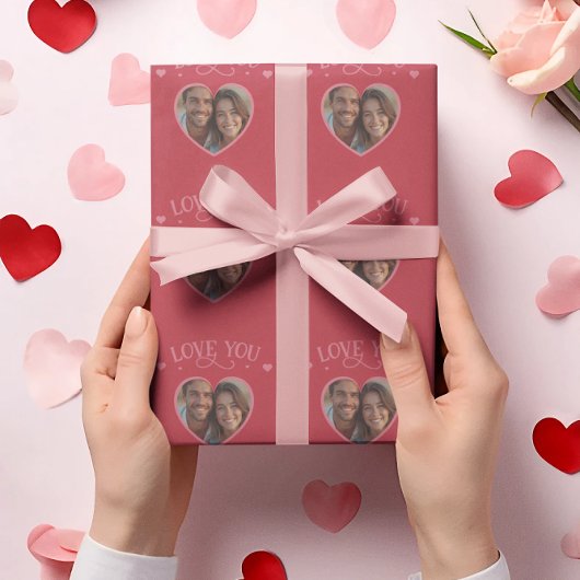 Valentijn's Day Foto rood Gepersonaliseerd Cadeaupapier