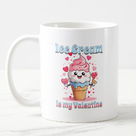 Valentijn's Day Funny Kawaii Ice Cream Cone Koffiemok