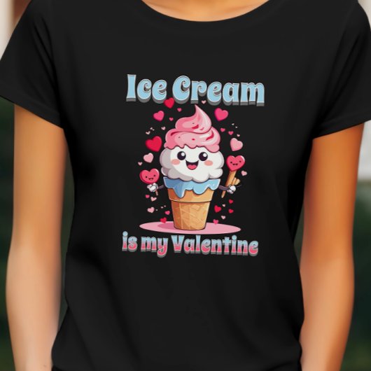Valentijn's Day Funny Kawaii Ice Cream Cone T-shirt