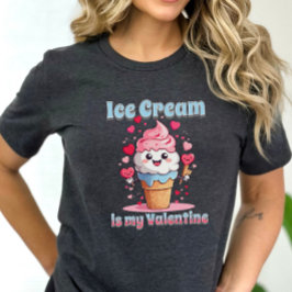 Valentijn's Day Funny Kawaii Ice Cream Cone Tri-Blend Shirt