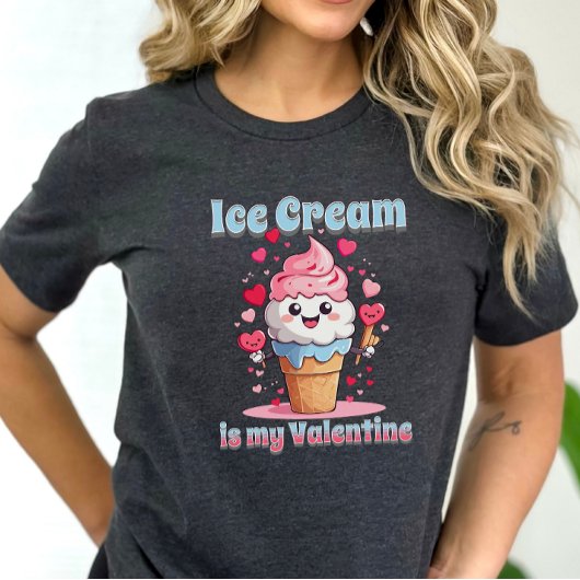 Valentijn's Day Funny Kawaii Ice Cream Cone Tri-Blend Shirt