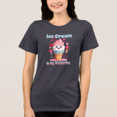 Valentijn's Day Funny Kawaii Ice Cream Cone Tri-Blend Shirt (Voorkant)
