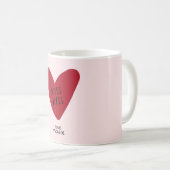 Valentijn's Day Gift, rood hart op de roze tas Koffiemok (Voorkant rechts)