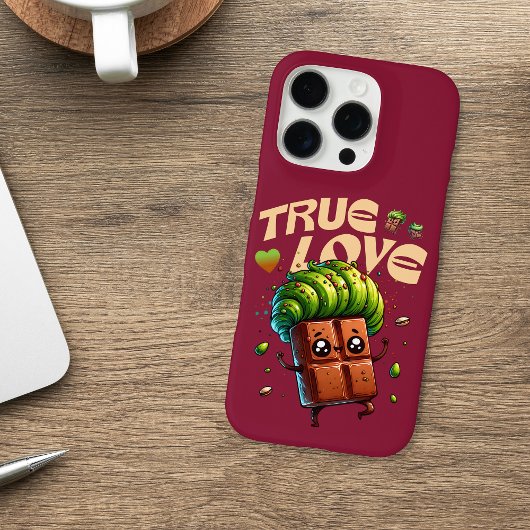 Valentijn's Day Grappige kawaii pistache chocolade Case-Mate iPhone Case