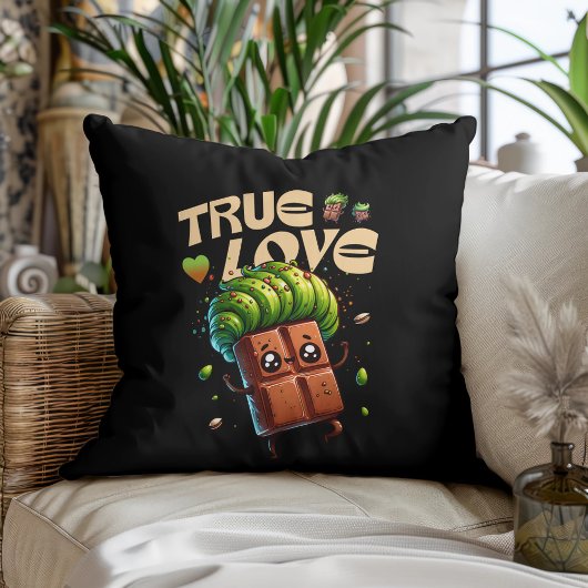 Valentijn's Day Grappige kawaii pistache chocolade Kussen