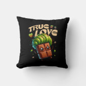 Valentijn's Day Grappige kawaii pistache chocolade Kussen (Voorkant)