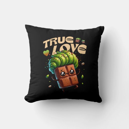Valentijn's Day Grappige kawaii pistache chocolade Kussen (Voorkant)