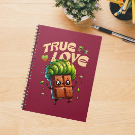 Valentijn's Day Grappige kawaii pistache chocolade Notitieboek