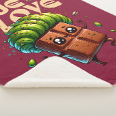 Valentijn's Day Grappige kawaii pistache chocolade Sherpa Deken (3/4)