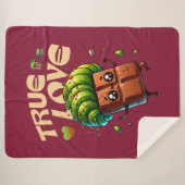 Valentijn's Day Grappige kawaii pistache chocolade Sherpa Deken (Voorkant (horizontaal))