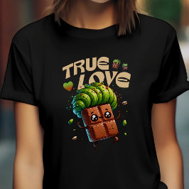 Valentijn's Day Grappige kawaii pistache chocolade T-shirt