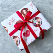 Valentijn's Day Hart & Initialen Aangepaste foto Cadeaupapier