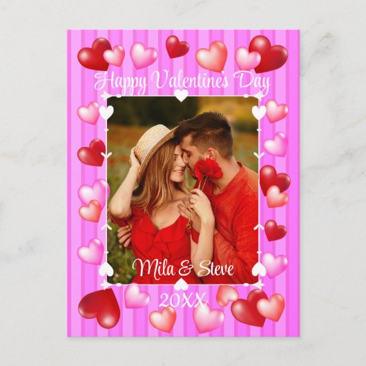 Valentijn's Day Hearts Briefkaart (Voorkant)