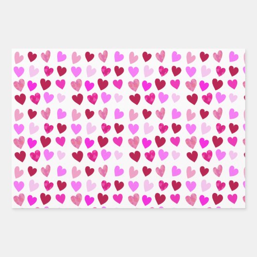 Valentijn's Day Hearts Inpakpapier Vel (Voorkant)
