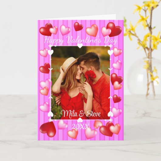 Valentijn's Day Hearts Kaart (Gele Bloem)