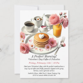  Valentijn's Day Koffie en pannenkoeken Kaart