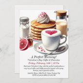  Valentijn's Day Koffie en pannenkoeken Kaart (Voorkant / Achterkant)
