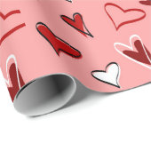 Valentijn's Day Love Hearts Cadeaupapier (Rol Hoek)