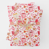 Valentijn's Day Love Hearts Pink Inpakpapier Vel (In situ)