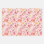 Valentijn's Day Love Hearts Pink Inpakpapier Vel (Voorkant)