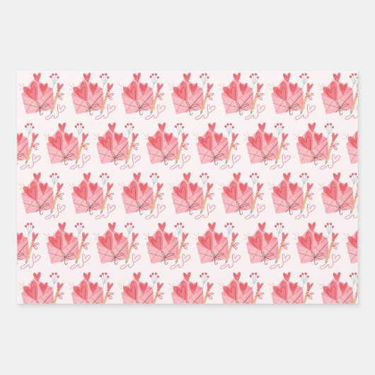 Valentijn's Day Love Wrapping Paper Set of 3 (Voorkant 2)